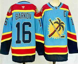 Mens Florida Panthers #16 Aleksander Barkov Blue 2024 Reverse Retro Stitched Jersey->florida panthers->NHL Jersey